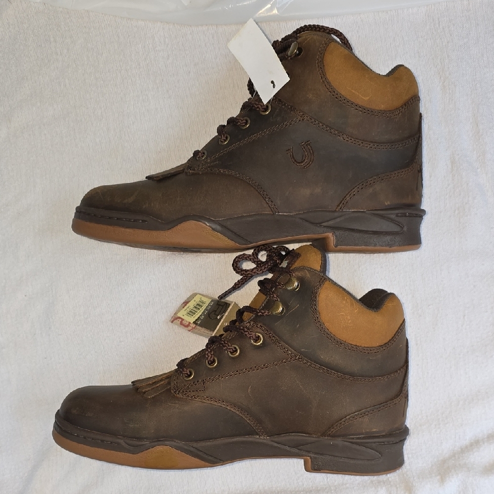 Roper Men's Dark Brown Horseshoe Leather Walking Boots Size 9 - Picture 3 of 16